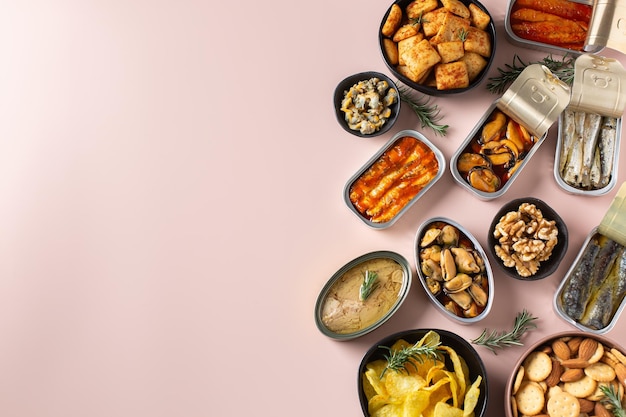 rôzne taniere s jedlom